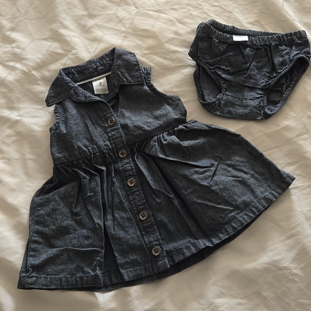 Carter's dress with matching shorts, 3 months,  like new